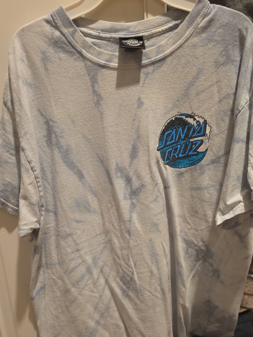 Santa Cruz Skateboards Light Blue Tie-Dye Tee with Blue Logo